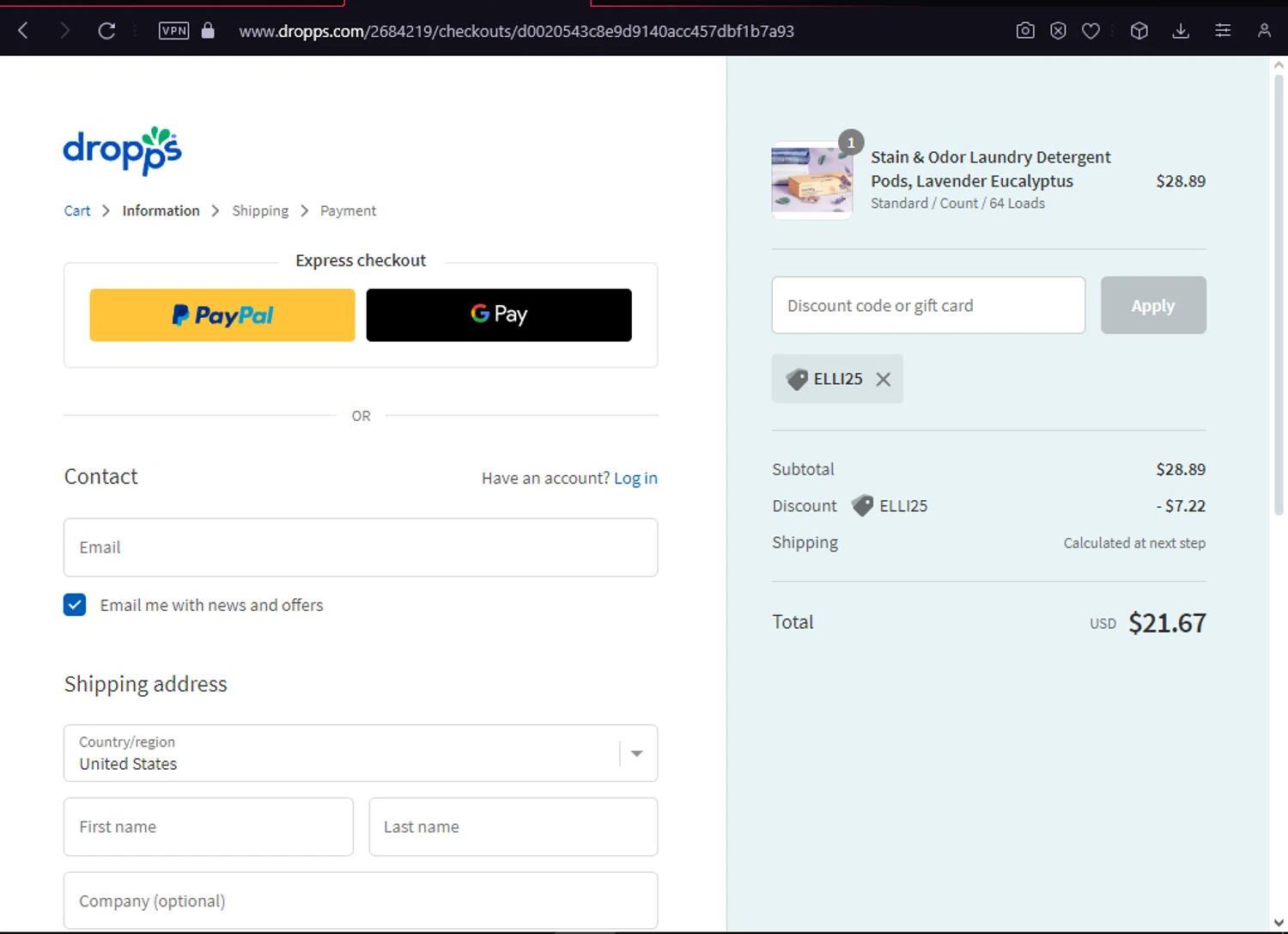 How to apply Dropps coupon code
